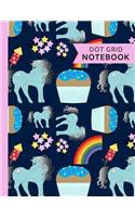 Dot Grid Notebook: Silver Hair Unicorn: 120 Page Large Dotted Paperback Notebook - 8.5"x11"(21.6 x 27.9 cm)