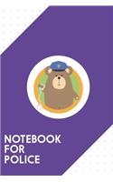 Notebook for Police: Dotted Journal with Officer Grizzly with Handcuffs in circle Design - Cool Gift for a friend or family who loves handcuff presents! - 6x9" - 180 Whi