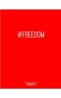 Notebook for Cornell Notes, 120 Numbered Pages, #FREEDOM, Red Cover