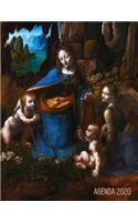 Léonard de Vinci Agenda Hebdomadaire 2020: La Vierge aux Rochers - Planificateur Quotidien - Renaissance Italienne - Avec Calendrier 2020 (12 Mois)