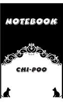 Chi-Poo Notebook: Black and White notebook, Decorative Journal for Chi-Poo Lover: Notebook /Journal Gift, Black and White,100 pages, 6x9, Soft cover, Mate Finish