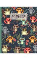Notebook: Cute Raccoons Cartoon Cover - Lined Notebook, Diary, Track, Log & Journal - Gift Idea for Boys Girls Teens Men Women (8"x10" 120 Pages)