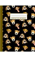 Composition Notebook: Dogs Pattern Cover Design - College Ruled - 120 Blank Lined Pages - 8.5" X 11" - Matte Finished Soft Cover