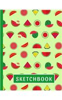 Sketchbook: Watermelon Gifts: Cute Watermelon Sketchbook for Kids: Over 118 Pages of 8.5" x 11" Blank Paper for Drawing, Doodling or Sketching
