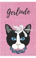 Gerlinde Malbuch für Erwachsene Katze / Notizbuch / Tagebuch / Journal / DIN A5 / Geschenk: individuelles personalisiertes blanko Mädchen & Frauen Namen Notizbuch, ... Weihnachts & Geburtstags Geschenk für Frauen.