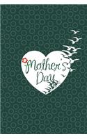 Mothers Day Notebook, Blank Write-in Journal, Dotted Lines, Wide Ruled, Medium (A5) 6 x 9 In (Olive Green)