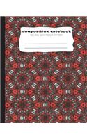 Composition Notebook: Red and Gray Medium Pattern: Composition Journal with Wide Ruled Paper, 7.5in x 9.25 in and 100 pages book for teens, girls, boys, kids, teachers an