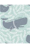 Arctic Whale Design Notebook: Personal Smart Notebook Flexible Design with 1/4 Inch Square Graph Paper Pages