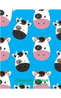 Composition Notebook: College Ruled Cow Farm Bull Bovine Cattle Cute Composition Notebook, Girl Boy School Notebook, College Notebooks, Composition Book, 8.5" x 11"