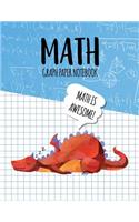 Math Graph Paper Notebook: Blank Graph Note Book Pages - Red Dragon Blue Algebra