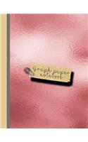Graph Paper Notebook: Large Sparkle Glitter School Graph Paper Ruled Notebook for Girls and Women - Pink Reflective Sheen