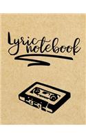 Lyric Notebook: Lined Songwriting Journals