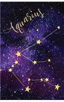 Bullet Journal Zodiac Sign Aquarius Constellation: 162 Numbered Pages with 150 Dot Grid Pages, 6 Index Pages and 2 Key Pages in Easy to Carry 5.5 X 8.5 Size.