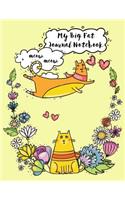 My Big Fat Journal Notebook For Cat Lovers Funny Flying Cartoon Cat 6: Jumbo Sized Ruled Notebook Journal - 300 Plus Lined and Numbered Pages With Index For Journaling, Writing, Planning and Doodling In Large 8.5 by 11 (41 Jumbo Lined Journal Series 3)