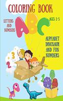 Coloring Book Letters and Numbers - Alphabet Dinosaur and Fun Numbers