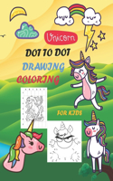 unicorn dot to dot, coloring and drawing book for kids