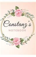 Constanz's Customized Floral Notebook / Journal 6x9 Ruled Lined 120 Pages School Degree Student Graduation university
