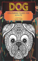 Animal Colouring pages for Adults - Large Print - Dog