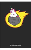 Astronomy Notebook: Lined Log Book For Astronomer And Scientist: Asteroid Journal - Unicorn Riding On Asteroid Gift