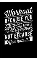 Workout Because You Love Your Body Not Because You Hate It: Inspirational And Motivational Notebook