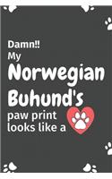 Damn!! my Norwegian Buhund's paw print looks like a: For Norwegian Buhund Dog fans