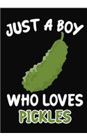 Just a Boy Who Loves Pickles: Journal / Notebook Gift For Boys, Blank Lined 109 Pages, Pickles Lovers perfect Christmas & Birthday Or Any Occasion
