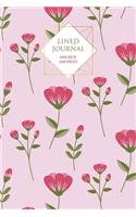 Pink Floral Lined Journal: 100 Page Lined Journal - 6x9 inch