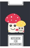 Notebook for Mushrooms: Lined Journal with Cute colorful mushrooms Design - Cool Gift for a friend or family who loves fungi presents! - 6x9" - 180 White lined pages - You 