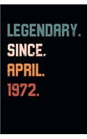 Blank Lined Journal, Notebook, Diary, Planner - Legendary Since April 1972 - 47th Birthday Gift For 47 Years Old Men and Women born in April: Medium College-Ruled Journey Diary, 110 page, Lined, 6x9 (15.2 x 22.9 cm)