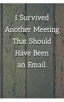 I Survived Another Meeting That Should Have Been an Email. Notebook: Lined Journal, 120 Pages, 6 x 9, Work Gag Gift, Happy Colors Matte Finish (I Survived Another Meeting That Should Have Been an Email. Journal)