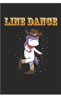 Line Dance Unicorn: Sketchbook For Drawing Kids 6x9 Inches With 120 Blank Pages