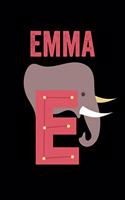 Emma: Animals Coloring Book for Kids, Weekly Planner, and Lined Journal Animal Coloring Pages. Personalized Custom Name Initial Alphabet Christmas or Birt
