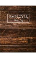 Employee Time Log: Brown Wood Cover - Daily Employee Time Logbook - Timesheet Log Book - Work Time Record Book - Schedule Organize Hours Worked(3 Time Sheets for Employees)