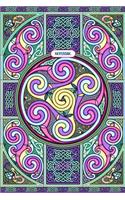 Wheel of Celtia Notebook: Bright Color Theme, 6x9 Lined Notebook with Celtic Details