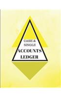 Cash & Single Accounts Ledger: Yellow - Accounts Bookkeeping Log Book for Small Business or Self-Employed(6 Accounts Ledger - Diamond)