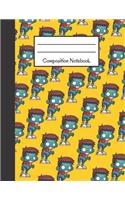 Composition Notebook: 120 Pages, Large Back to School Notebook Zombie / Monster Design (8.5 X 11)