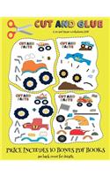 Cut and Paste Worksheets PDF (Cut and Glue - Monster Trucks)