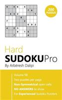 Sudoku: Hard Sudoku Pro Book for Experienced Puzzlers (200 puzzles), Vol. 13