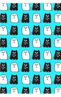 Journal Notebook For Cat Lovers Black and White Cats in a Row 2