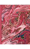 Note Book: Pink Marble Design: 8.5"x 11" Paperback lined notebook