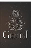 Gemini Beautiful Astrological Zodiac Star Blank Lined Journal