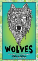 Mandala Animal Coloring Books for Adults - Mandala Stress Relief - Wolves