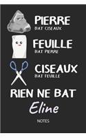 Rien ne bat Eline - Notes: Noms Personnalisé Carnet de notes / Journal pour les filles et les femmes. Kawaii Pierre Feuille Ciseaux jeu de mots. Fournitures scolaires, premier