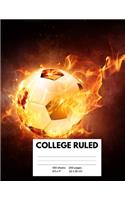 Composition Notebook: Soccer College Ruled Lined Pages Book (8.5 x 11)