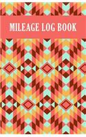 Mileage log book: Notebook and tracker: Keep a record of your vehicle miles for bookkeeping, business, expenses: Retro geometric pattern design