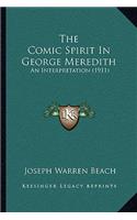 Comic Spirit In George Meredith