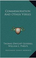 Commemoration and Other Verses
