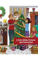 Festive Holiday Christmas Adult Coloring Book