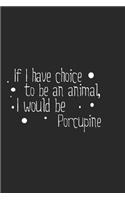 If I have choice to be an animal, I would be Porcupine