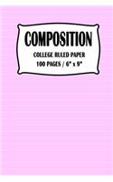 Composition College Ruled Paper Notebook